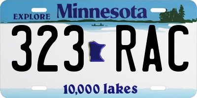 MN license plate 323RAC