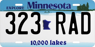 MN license plate 323RAD