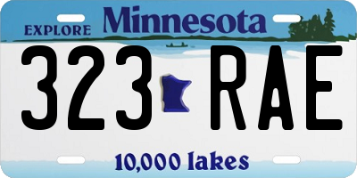 MN license plate 323RAE