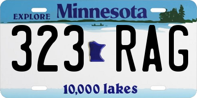 MN license plate 323RAG