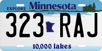 MN license plate 323RAJ
