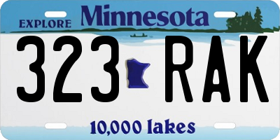 MN license plate 323RAK