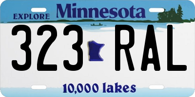 MN license plate 323RAL