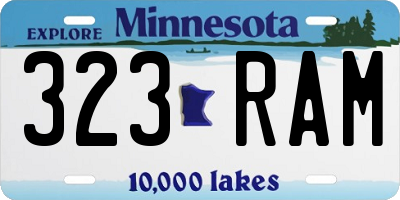 MN license plate 323RAM