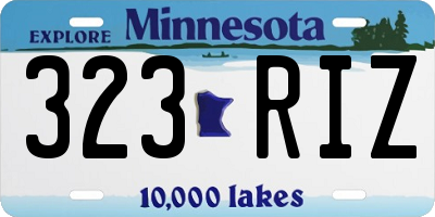 MN license plate 323RIZ