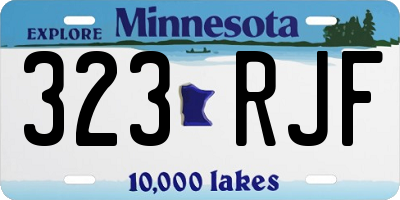 MN license plate 323RJF