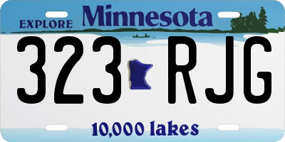 MN license plate 323RJG