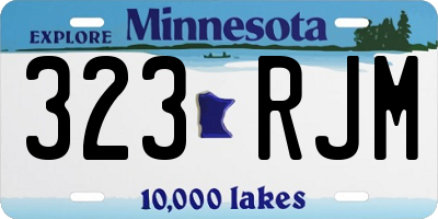 MN license plate 323RJM