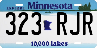 MN license plate 323RJR