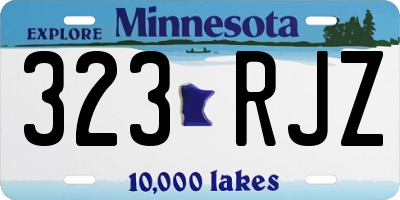 MN license plate 323RJZ