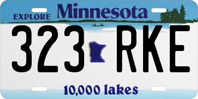 MN license plate 323RKE