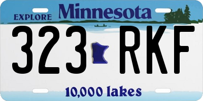 MN license plate 323RKF