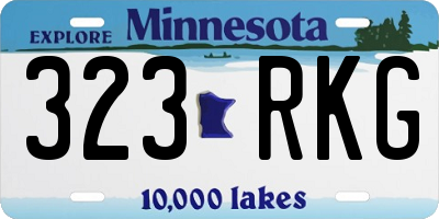 MN license plate 323RKG