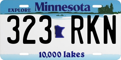 MN license plate 323RKN