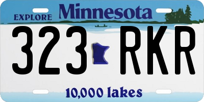 MN license plate 323RKR