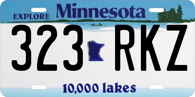 MN license plate 323RKZ