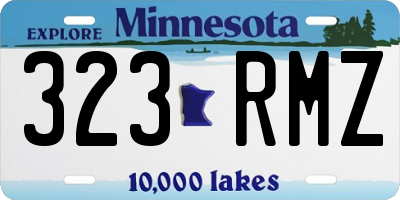 MN license plate 323RMZ