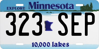 MN license plate 323SEP
