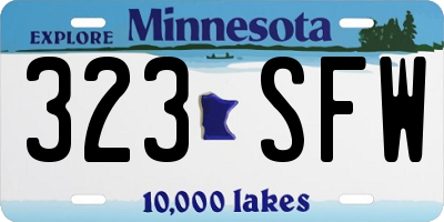 MN license plate 323SFW