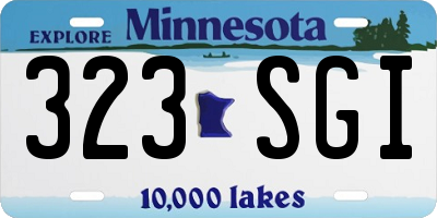 MN license plate 323SGI