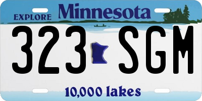 MN license plate 323SGM