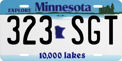 MN license plate 323SGT