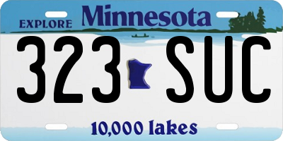 MN license plate 323SUC