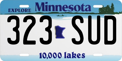MN license plate 323SUD