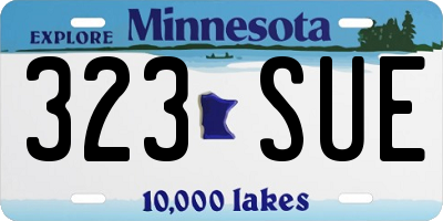 MN license plate 323SUE