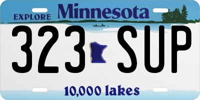 MN license plate 323SUP