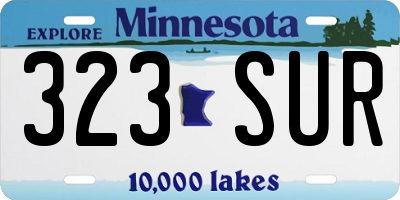 MN license plate 323SUR