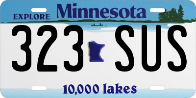 MN license plate 323SUS