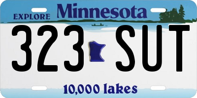 MN license plate 323SUT