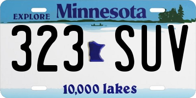 MN license plate 323SUV