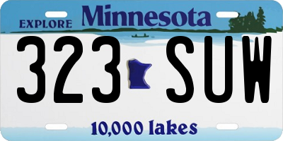 MN license plate 323SUW