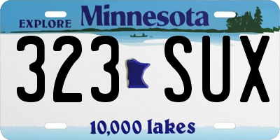 MN license plate 323SUX