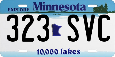 MN license plate 323SVC