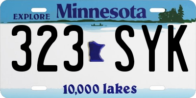 MN license plate 323SYK