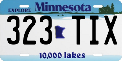 MN license plate 323TIX