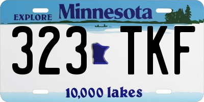 MN license plate 323TKF