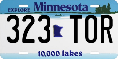 MN license plate 323TOR