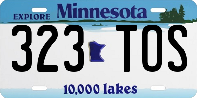 MN license plate 323TOS
