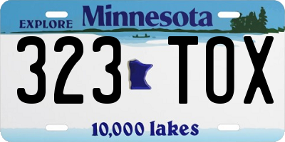 MN license plate 323TOX