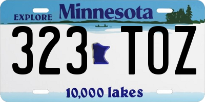 MN license plate 323TOZ
