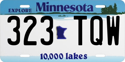 MN license plate 323TQW