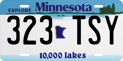 MN license plate 323TSY