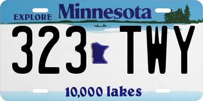 MN license plate 323TWY