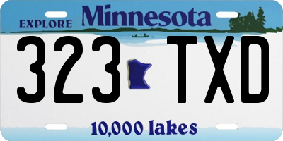 MN license plate 323TXD