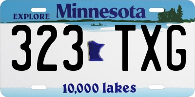 MN license plate 323TXG