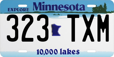 MN license plate 323TXM